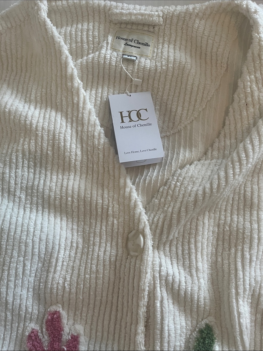 NWT House of Chenille Cozy
Textured Floral Cardigan/bed jacket